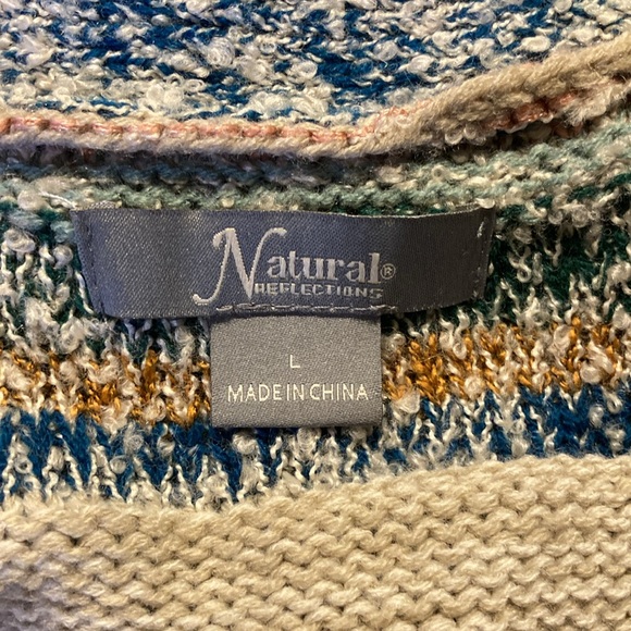 Knit Boho Striped Rag Rug Longline Cardigan Duster - Picture 9 of 9